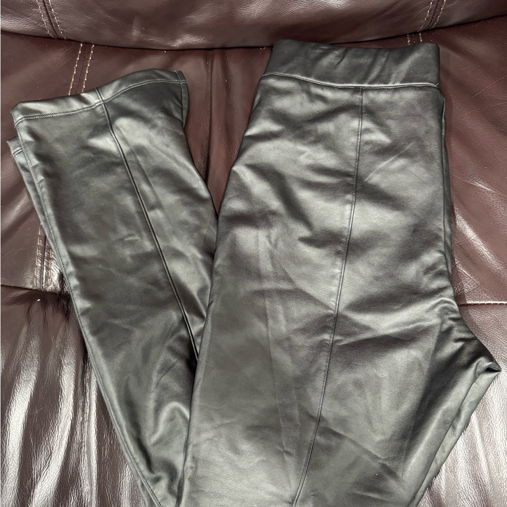A New Day Glossy Black Pleather Flare Pants